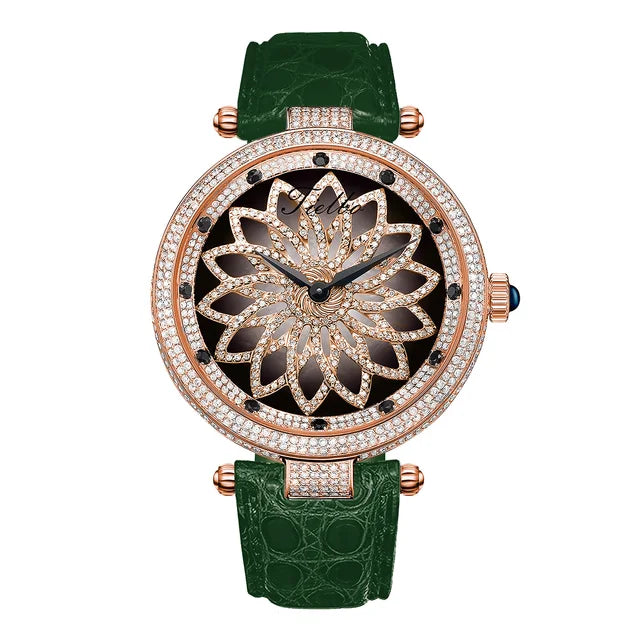 TIELBO Movimento svizzero al quarzo Orologio da donna Orologi di diamanti di lusso per donna Orologio da polso impermeabile in cristallo di zaffiro Serie Lucky A 