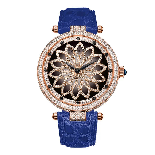 TIELBO Movimento svizzero al quarzo Orologio da donna Orologi di diamanti di lusso per donna Orologio da polso impermeabile in cristallo di zaffiro Serie Lucky A 