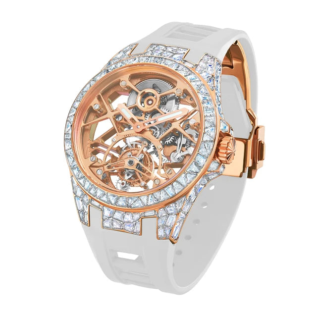 Orologi da polso meccanici con movimento tourbillon volante di lusso TIELBO per uomo, orologio scheletrato di marca superiore, zaffiro impermeabile Nuovo 