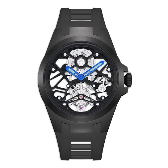 TIELBO Orologio da uomo Meccanico Moda Scheletro Automatico Tourbillon Movimento Orologi meccanici Uomo Specchio zaffiro Impermeabile 