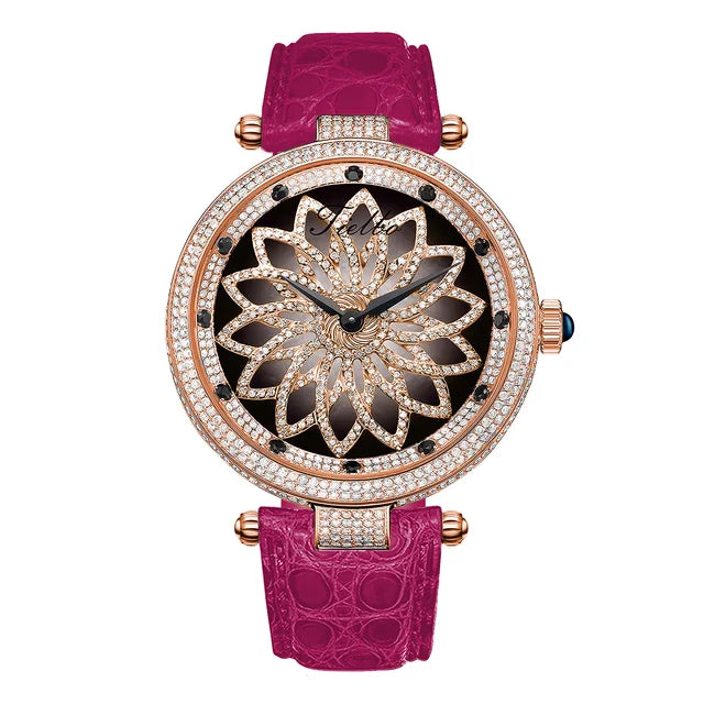 TIELBO Movimento svizzero al quarzo Orologio da donna Orologi di diamanti di lusso per donna Orologio da polso impermeabile in cristallo di zaffiro Serie Lucky A 