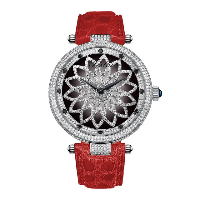 TIELBO Movimento svizzero al quarzo Orologio da donna Orologi di diamanti di lusso per donna Orologio da polso impermeabile in cristallo di zaffiro Serie Lucky A 