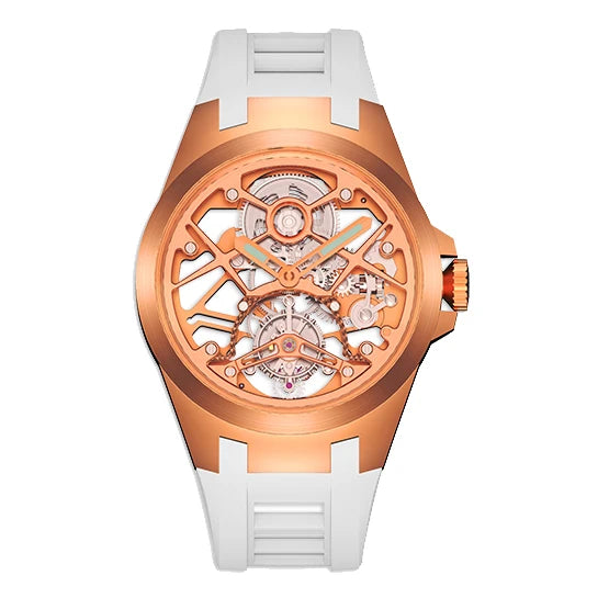 TIELBO Orologio da uomo Meccanico Moda Scheletro Automatico Tourbillon Movimento Orologi meccanici Uomo Specchio zaffiro Impermeabile 