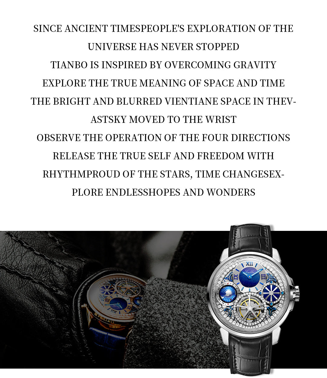 TIELBO Brilliant Crystal Luxury Tourbillon Movement Watches for Men Mechanical Man Watch Waterproof Sapphire Diamond Wristwatch