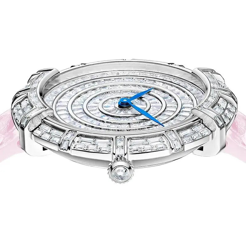 TIELBO Orologio ufficiale autentico da donna Movimento svizzero al quarzo Abbagliante semplice orologio da donna impermeabile retrò alla moda con diamanti 