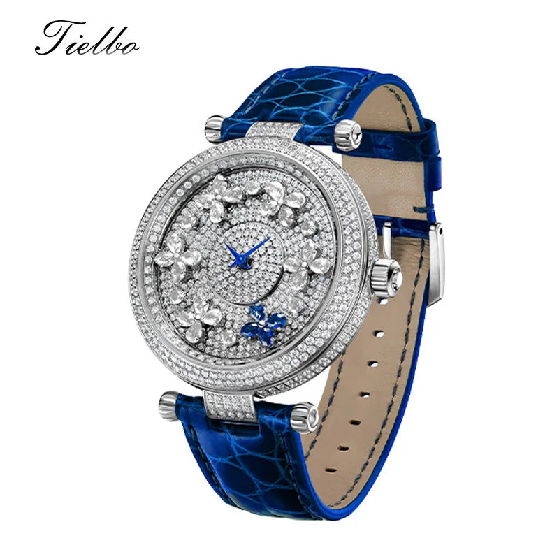 TIELBO Orologio svizzero con movimento al quarzo da donna Impermeabile al quarzo retrò Coppia Orologi da donna Specchio in zaffiro Autentico ufficiale 