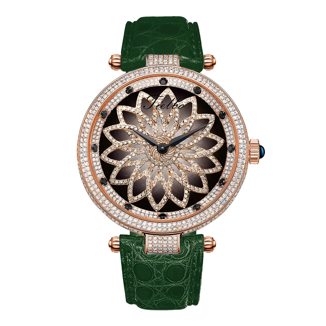 TIELBO Movimento svizzero al quarzo Orologio da donna Orologi di diamanti di lusso per donna Orologio da polso impermeabile in cristallo di zaffiro Serie Lucky A 