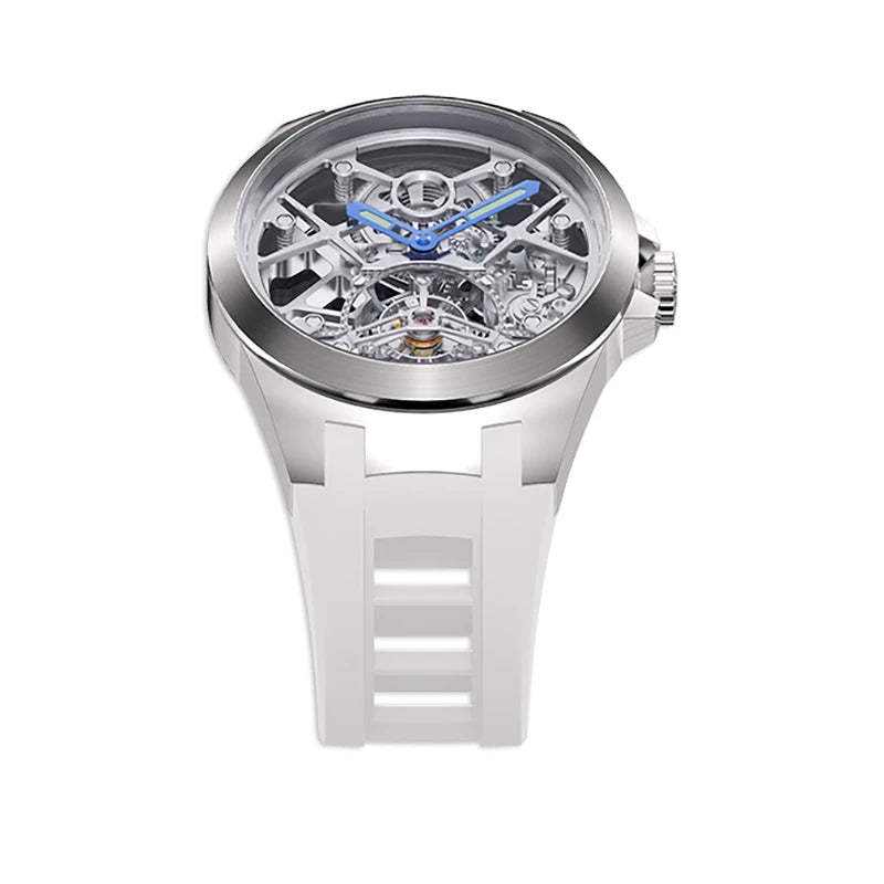 TIELBO Orologio da uomo Meccanico Moda Scheletro Automatico Tourbillon Movimento Orologi meccanici Uomo Specchio zaffiro Impermeabile 